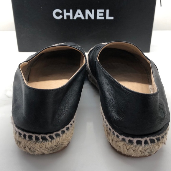Chanel Espadrilles CC Black Lambskin. Size 40 - Picture 5 of 14